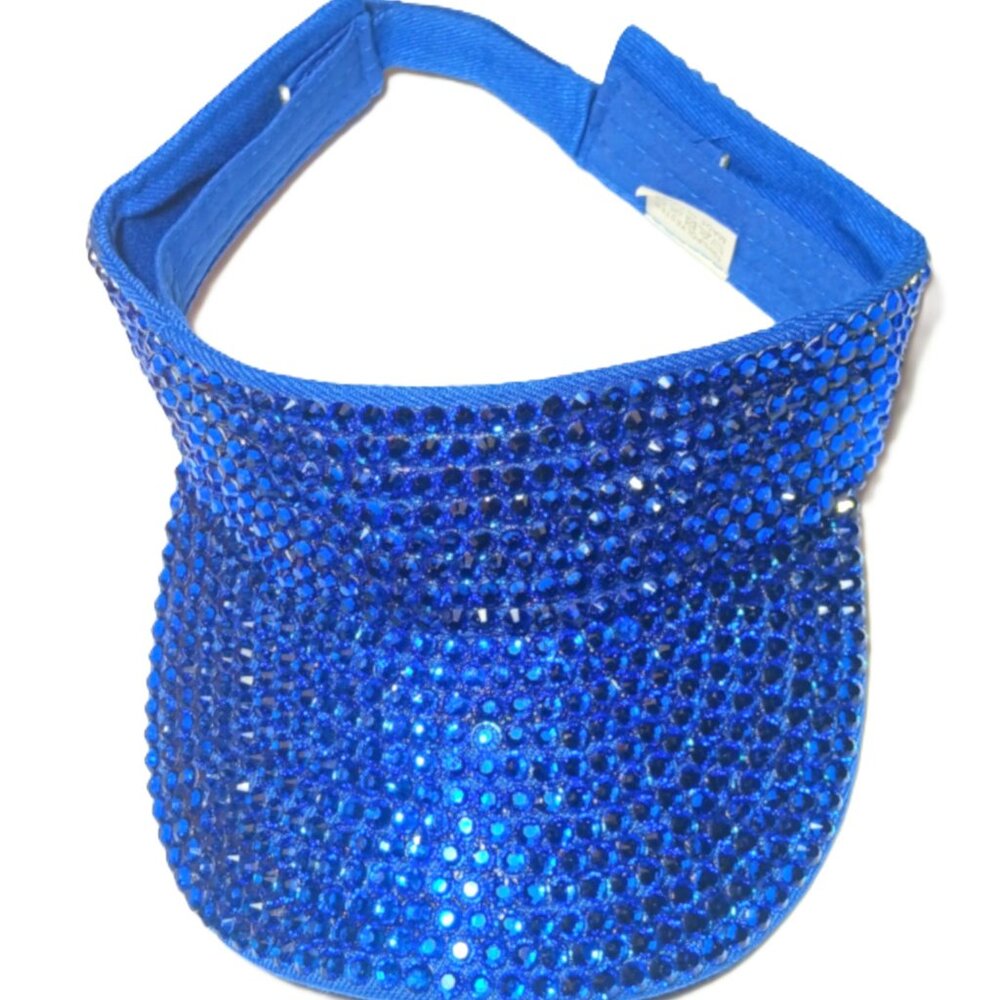 SAPPHIRE RICH NAVY BLUE RHINESTONE SUN VISOR - Picture 7 of 16